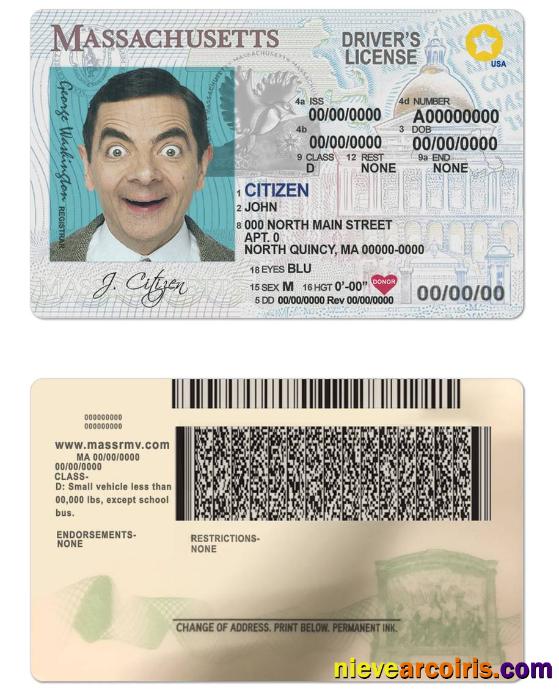 USA Massachusetts driving license